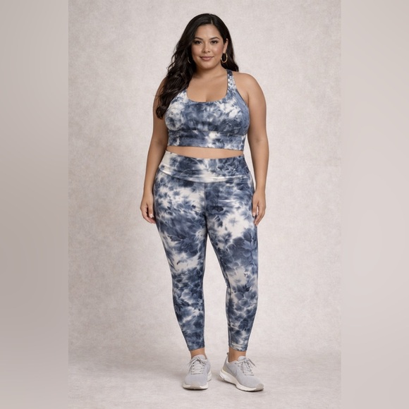 Pants - Tie Dye Workout Set Size Large Leggings & Sports Bra Activewear Gym Set
